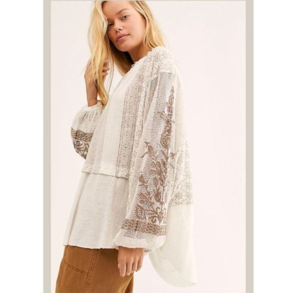 Free People Boho Indigo Dreams Tunic S/M NWT - Picture 4 of 11